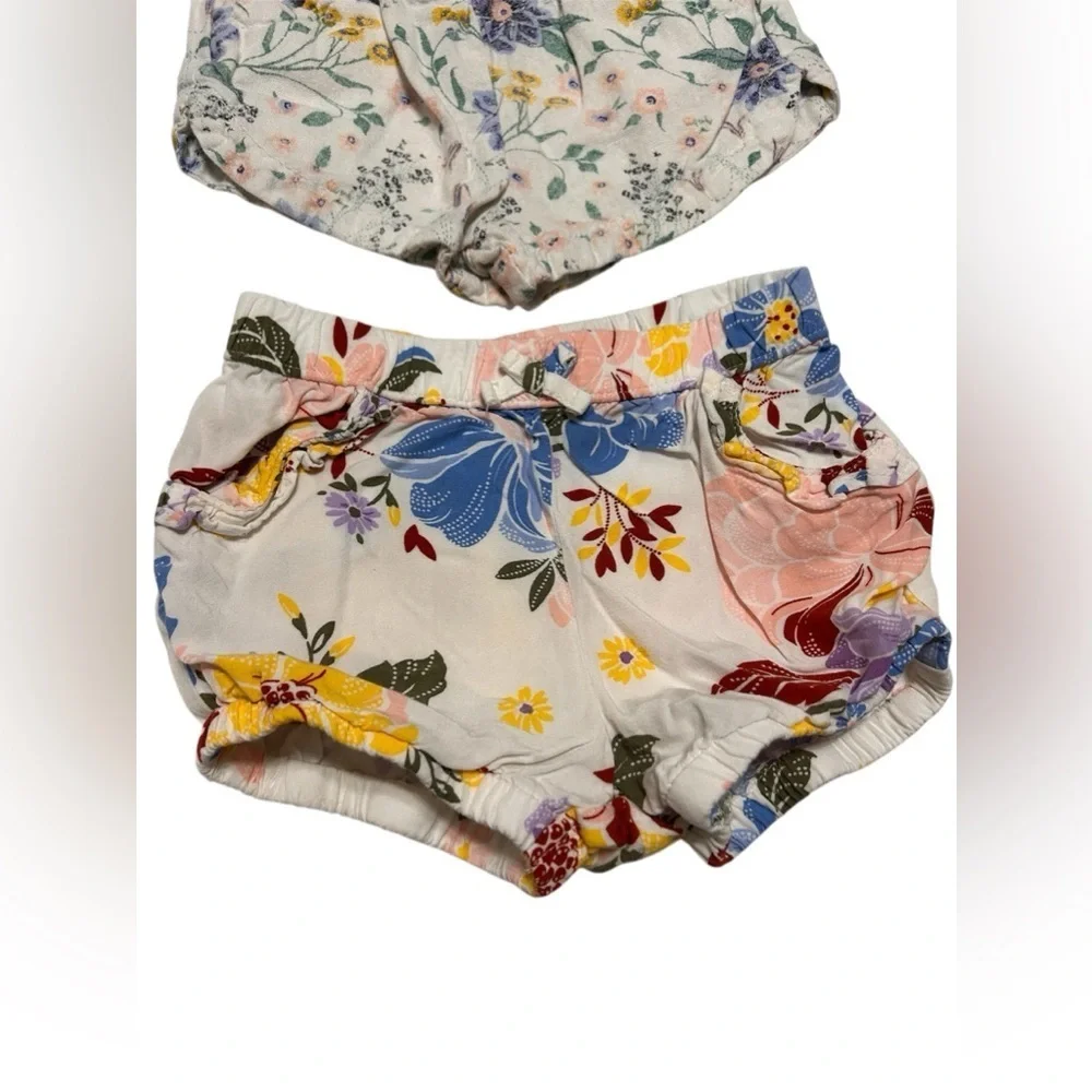 Bundle of girls floral shorts sizes 12-18 months - Picture 2 of 6